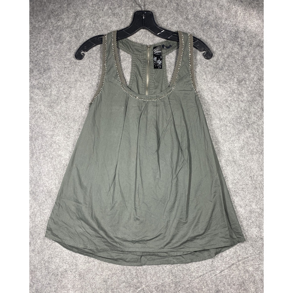 Vintage Guess Top Womens Small Grey White Tank Racerback Studded Trim Lot 2 - Picture 2 of 16
